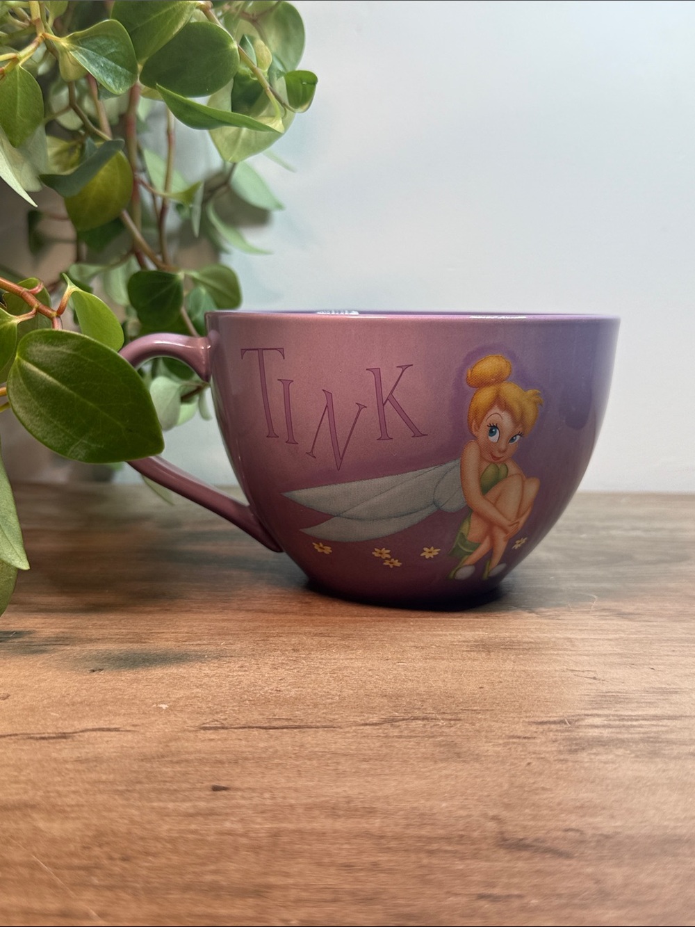 Disney Store Fairies Tink Purple Soup Mug Tinker Bell